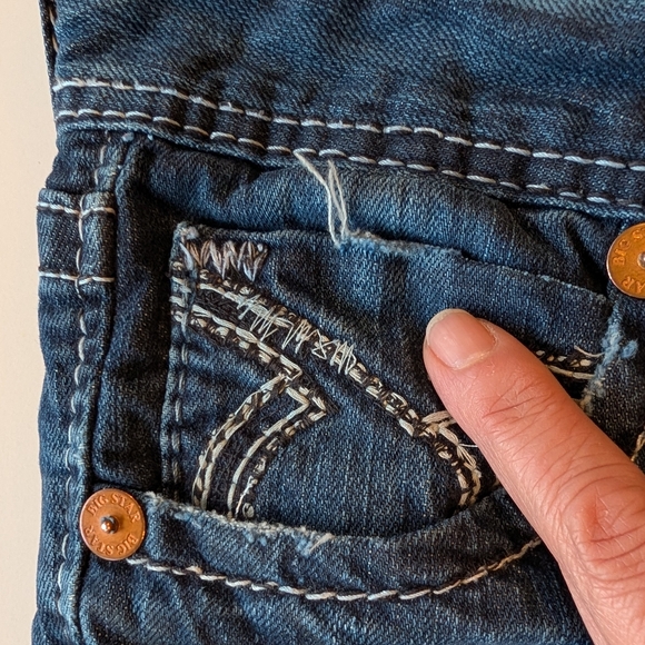 Y2K Big Star Sophie Dark Wash Ultra Low Rise Flare Jeans 29 - Picture 13 of 15